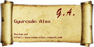 Gyurcsán Alex névjegykártya